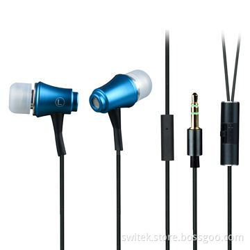Noise-cancelling Metal In-ear Earphones for iPhone/Mobile Phones, with Volume Control and Microphone